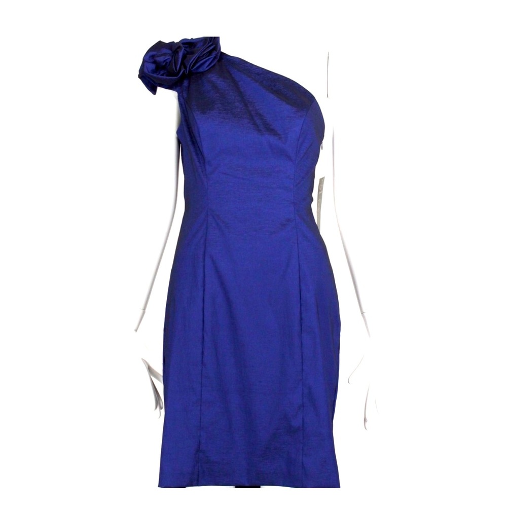 NWT, SL Fashions, sapphire blue, one shoulder, Midi Dress from JCPenney, size 16